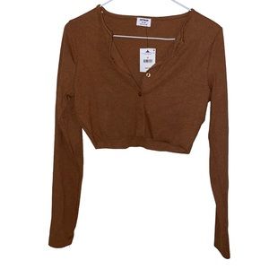 NWT Cotton On Long Sleeve Crop Button Cardi